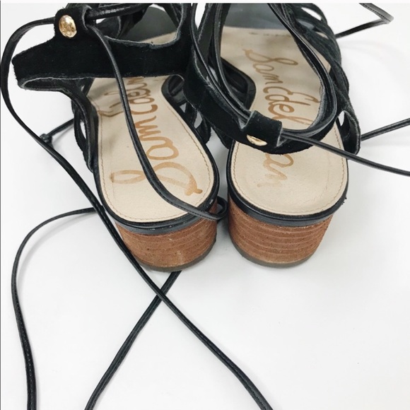 Sam Edelman Black Almira Lace Up Heeled Sandal - Picture 4 of 5